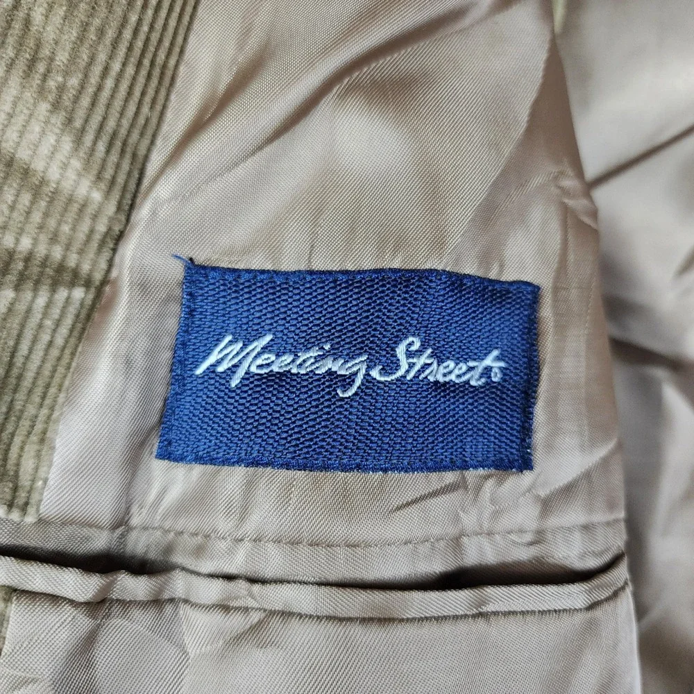Meeting Street Corduroy Blazer Mens 42L‎ Tan 100% Cotton 2-Button Sport Coat